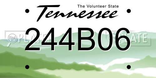 244B06 Tennessee License Plate