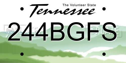 244BGFS Tennessee License Plate