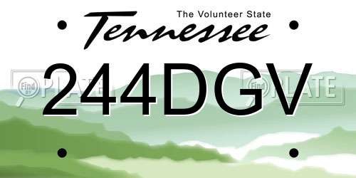 244DGV Tennessee License Plate