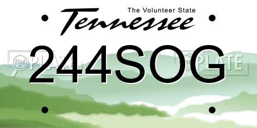 244SOG Tennessee License Plate