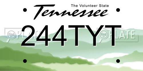 244TYT Tennessee License Plate