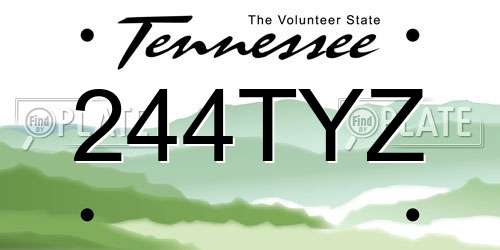 244TYZ Tennessee License Plate