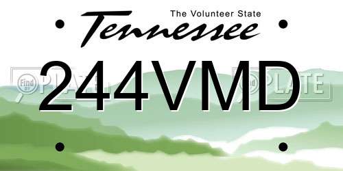 244VMD Tennessee License Plate