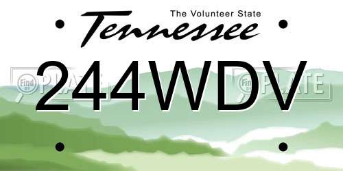244WDV Tennessee License Plate