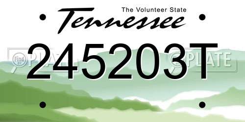 245203T Tennessee License Plate
