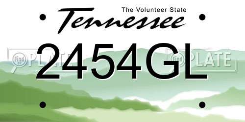 2454GL Tennessee License Plate
