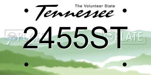 2455ST Tennessee License Plate
