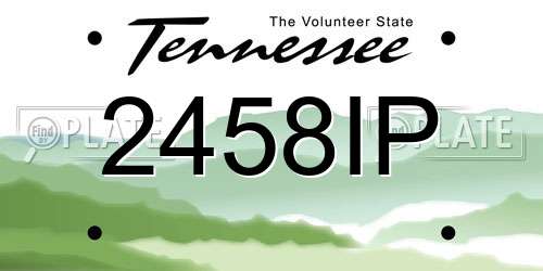 2458IP Tennessee License Plate