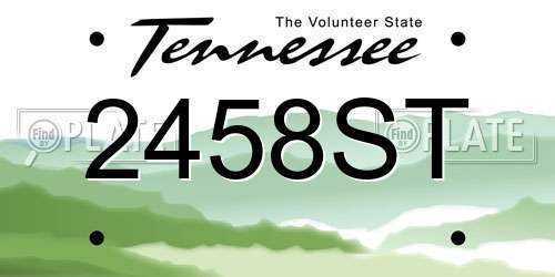 2458ST Tennessee License Plate