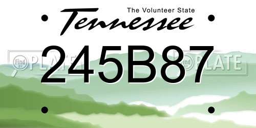 245B87 Tennessee License Plate