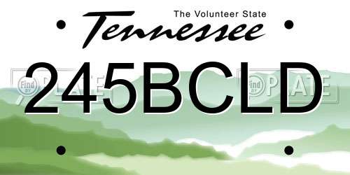 245BCLD Tennessee License Plate
