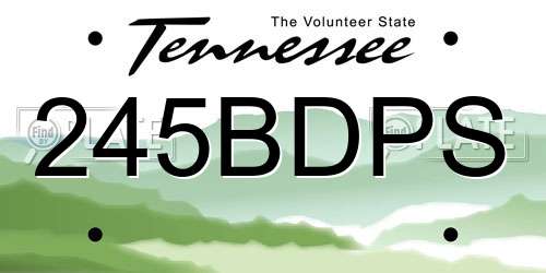 245BDPS Tennessee License Plate