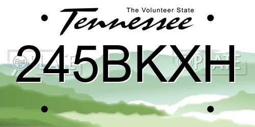 245BKXH Tennessee License Plate