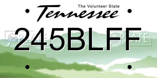 245BLFF Tennessee License Plate
