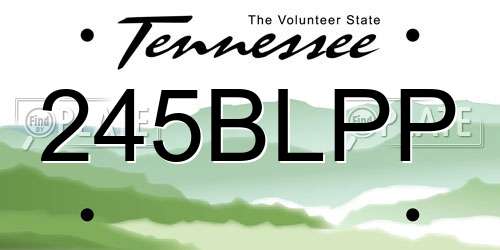 245BLPP Tennessee License Plate