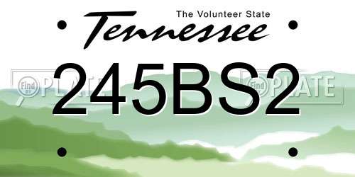 245BS2 Tennessee License Plate