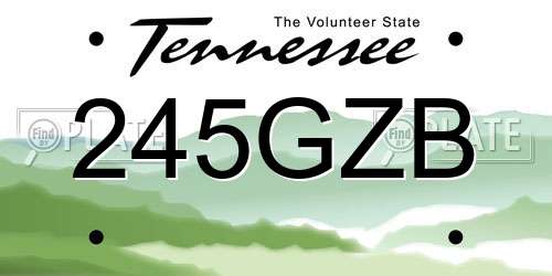 245GZB Tennessee License Plate