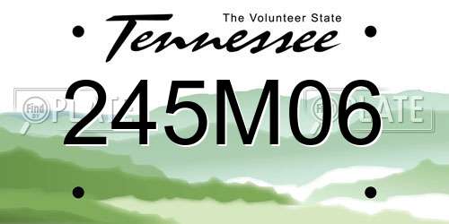 245M06 Tennessee License Plate