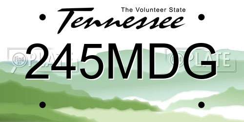 245MDG Tennessee License Plate