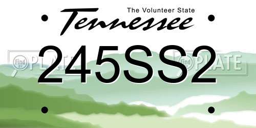 245SS2 Tennessee License Plate