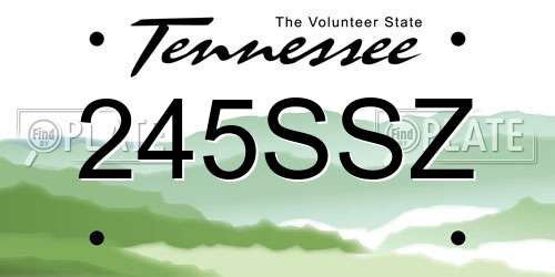 245SSZ Tennessee License Plate
