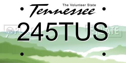 245TUS Tennessee License Plate