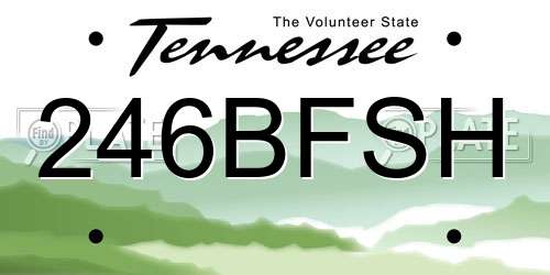 246BFSH Tennessee License Plate