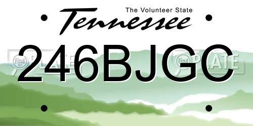 246BJGC Tennessee License Plate