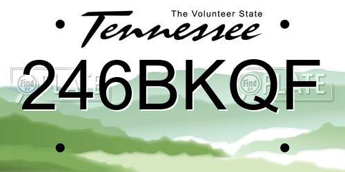 246BKQF Tennessee License Plate
