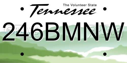 246BMNW Tennessee License Plate
