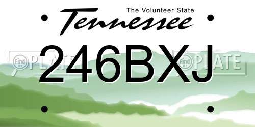 246BXJ Tennessee License Plate