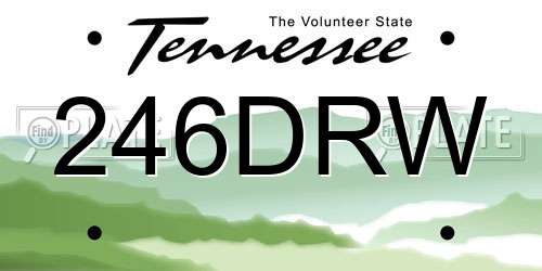 246DRW Tennessee License Plate