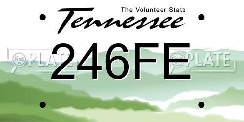 246FE Tennessee License Plate