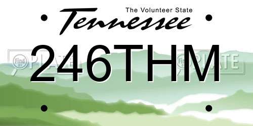246THM Tennessee License Plate