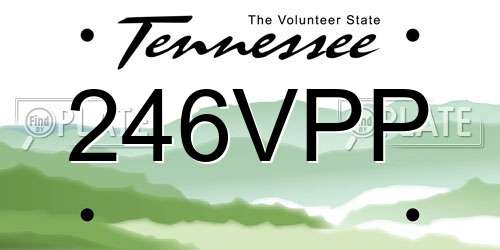 246VPP Tennessee License Plate