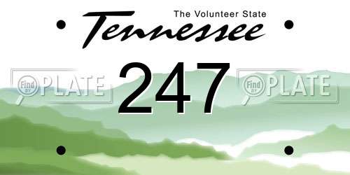 247 Tennessee License Plate