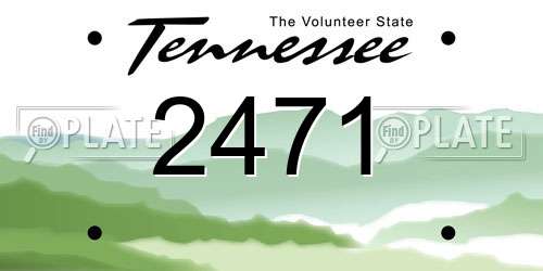 2471 Tennessee License Plate