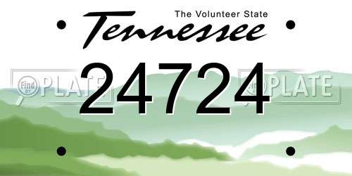 24724 Tennessee License Plate