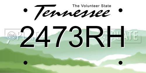 2473RH Tennessee License Plate