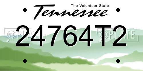 24764T2 Tennessee License Plate