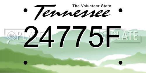 24775F Tennessee License Plate