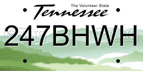 247BHWH Tennessee License Plate