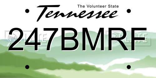 247BMRF Tennessee License Plate