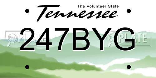 247BYG Tennessee License Plate
