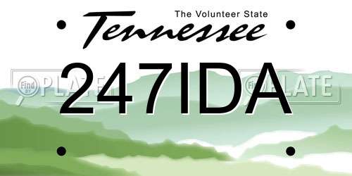 247IDA Tennessee License Plate
