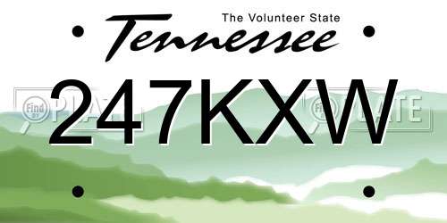 247KXW Tennessee License Plate