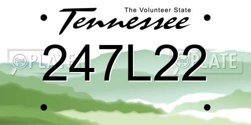 247L22 Tennessee License Plate