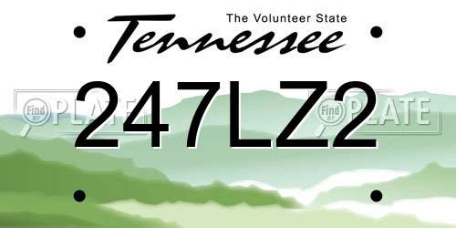 247LZ2 Tennessee License Plate