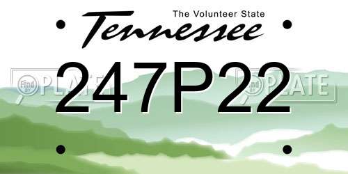 247P22 Tennessee License Plate