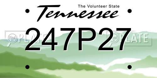 247P27 Tennessee License Plate